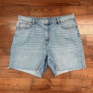 H&M High Rise Denim Shorts - Raw Hem